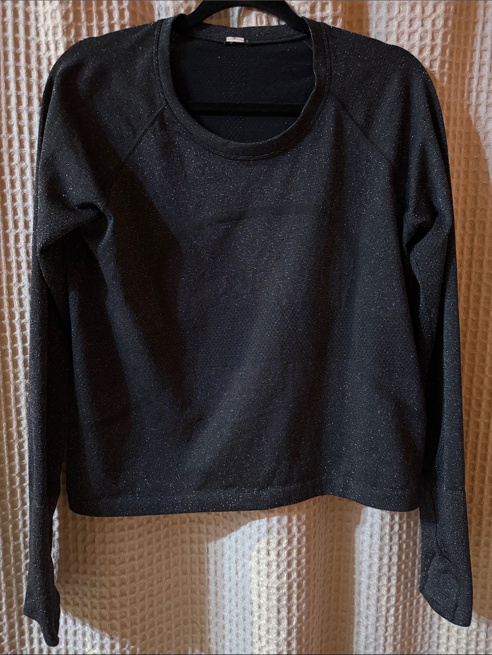 ⚜️ LULULEMON athletica Black Long-Sleeve Sparkle Tee sz 10